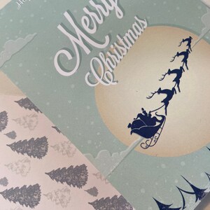 Weihnachtskarte mit passendem Umschlag - Schlitten