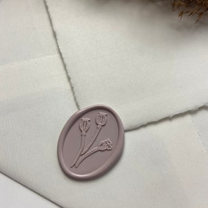 Wachssiegel mit Blumenmotiv - Mohn  | Für unvergessliche Hochzeitseinladungen