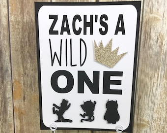 Wild One Table Sign, Where the Wild Things Are Inspired Decor, Wild One, First Birthday, Table Decor