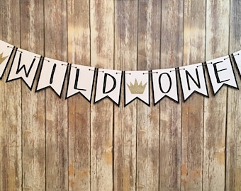 Wild One Banner, Where The Wild Things Are Inspired Banner, One Banner, First Birthday, Photo Prop