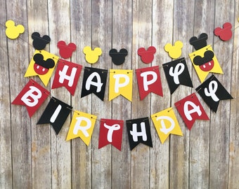 Mickey Mouse Birthday Banner, Mickey Birthday, First Birthday, Photo Prop