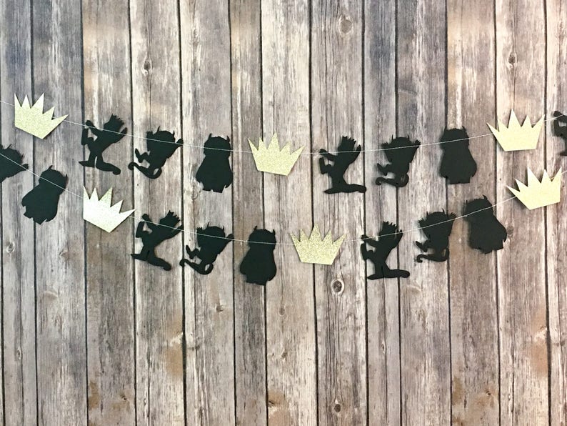 Where the Wild Things Are inspired Garland, Wild One Garland, Birthday Decor, Baby Shower, Photo Prop image 2