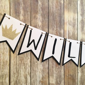 Wild One Banner, Where The Wild Things Are Inspired Banner, One Banner, First Birthday, Photo Prop image 2