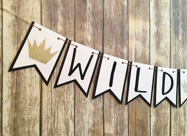 Wild One Banner, Where The Wild Things Are Inspired Banner, One Banner, First Birthday, Photo Prop image 2