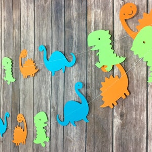 Dinosaurs Garland, Dinosaur Party, First Birthday, Baby Shower, Photo Prop zdjęcie 3