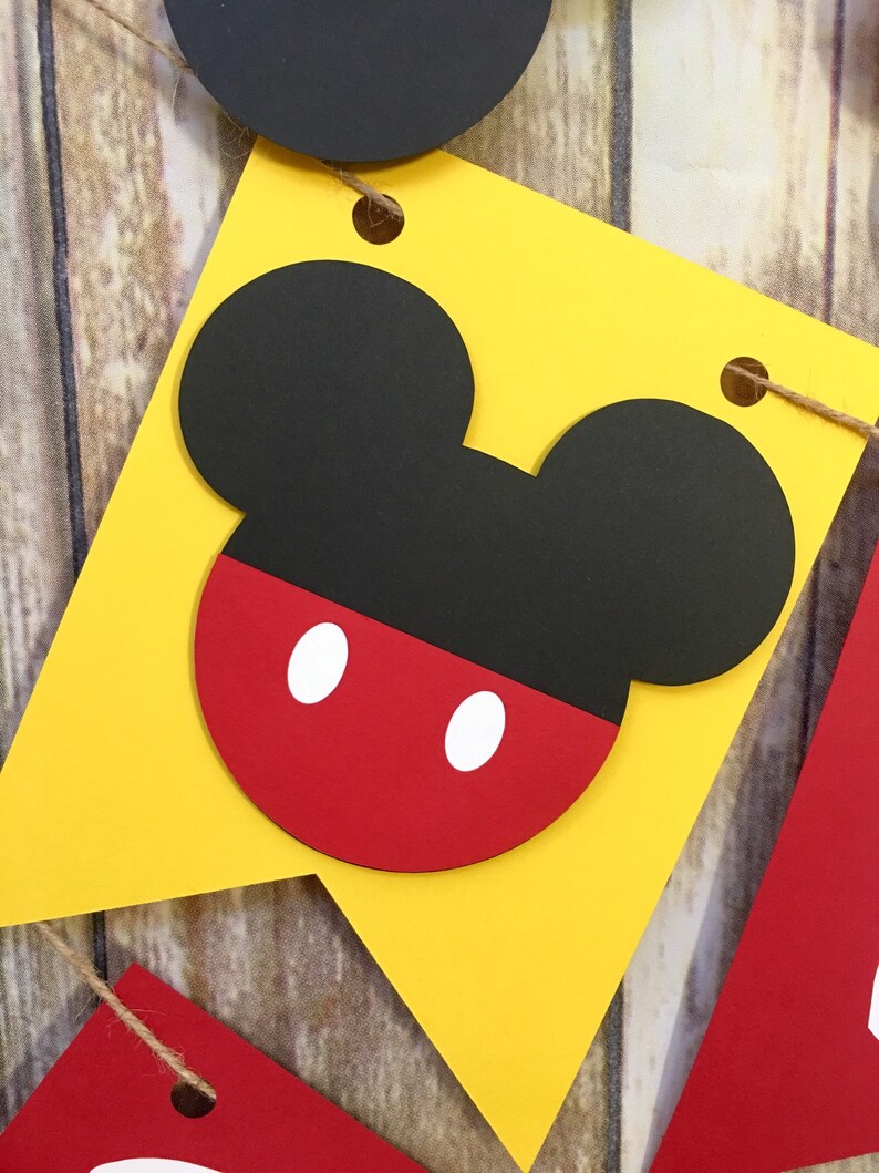 Photo Prop First Birthday Mickey Mouse Birthday Banner Mickey Birthday