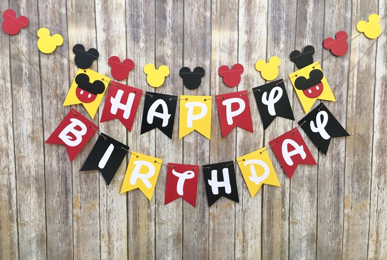 Photo Prop First Birthday Mickey Mouse Birthday Banner Mickey Birthday