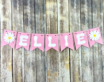 70's Name Banner, Daisy Name Banner, Groovy Name Banner, Birthday Banner