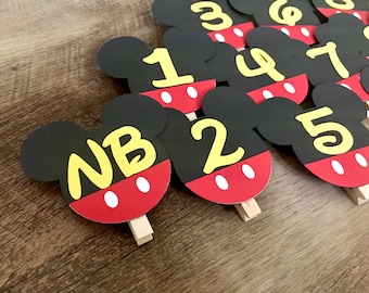 Mickey Mouse Photo Clips, First Year Clips, 1st Birthday