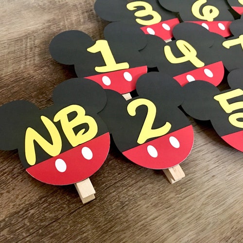 Mickey Mouse Photo Clips, First Year Clips, 1st Birthday