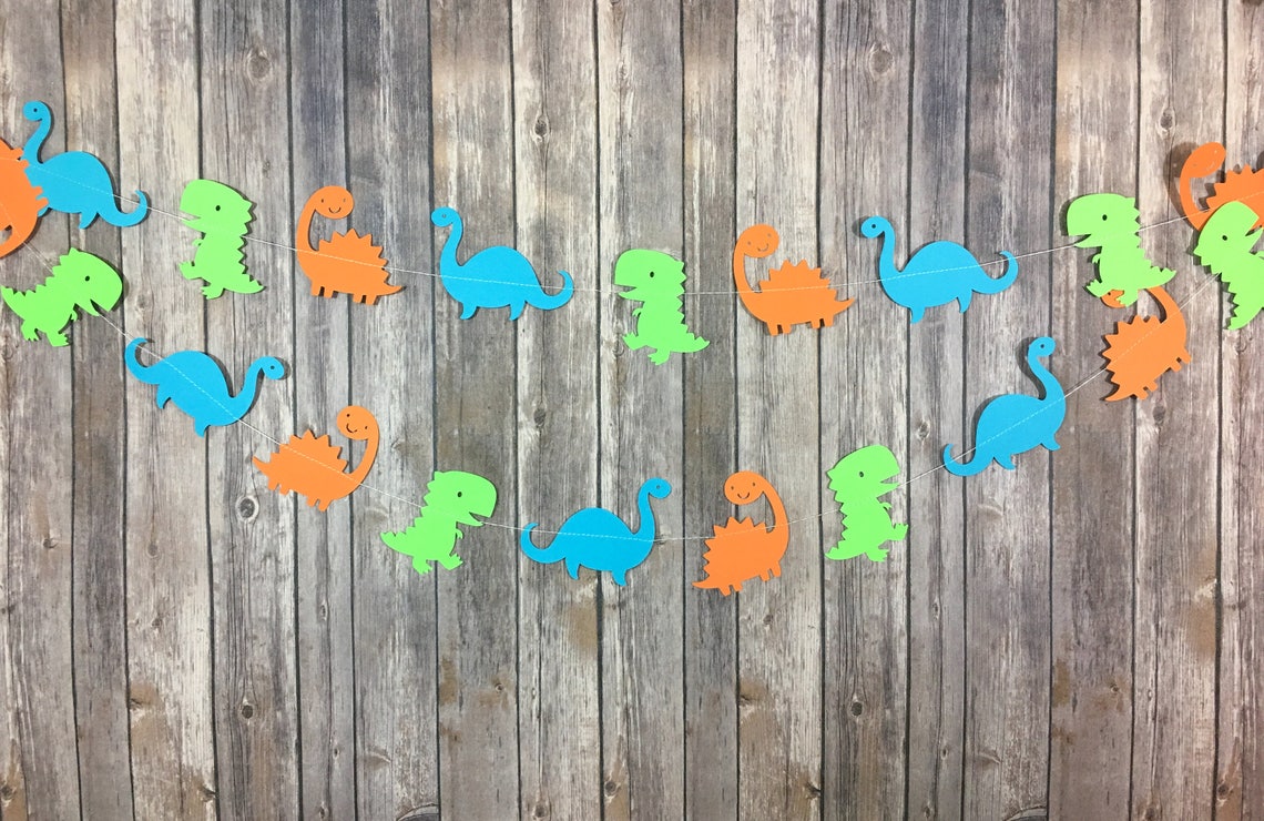 Dinosaurs Garland Dinosaur Party First Birthday Baby Etsy