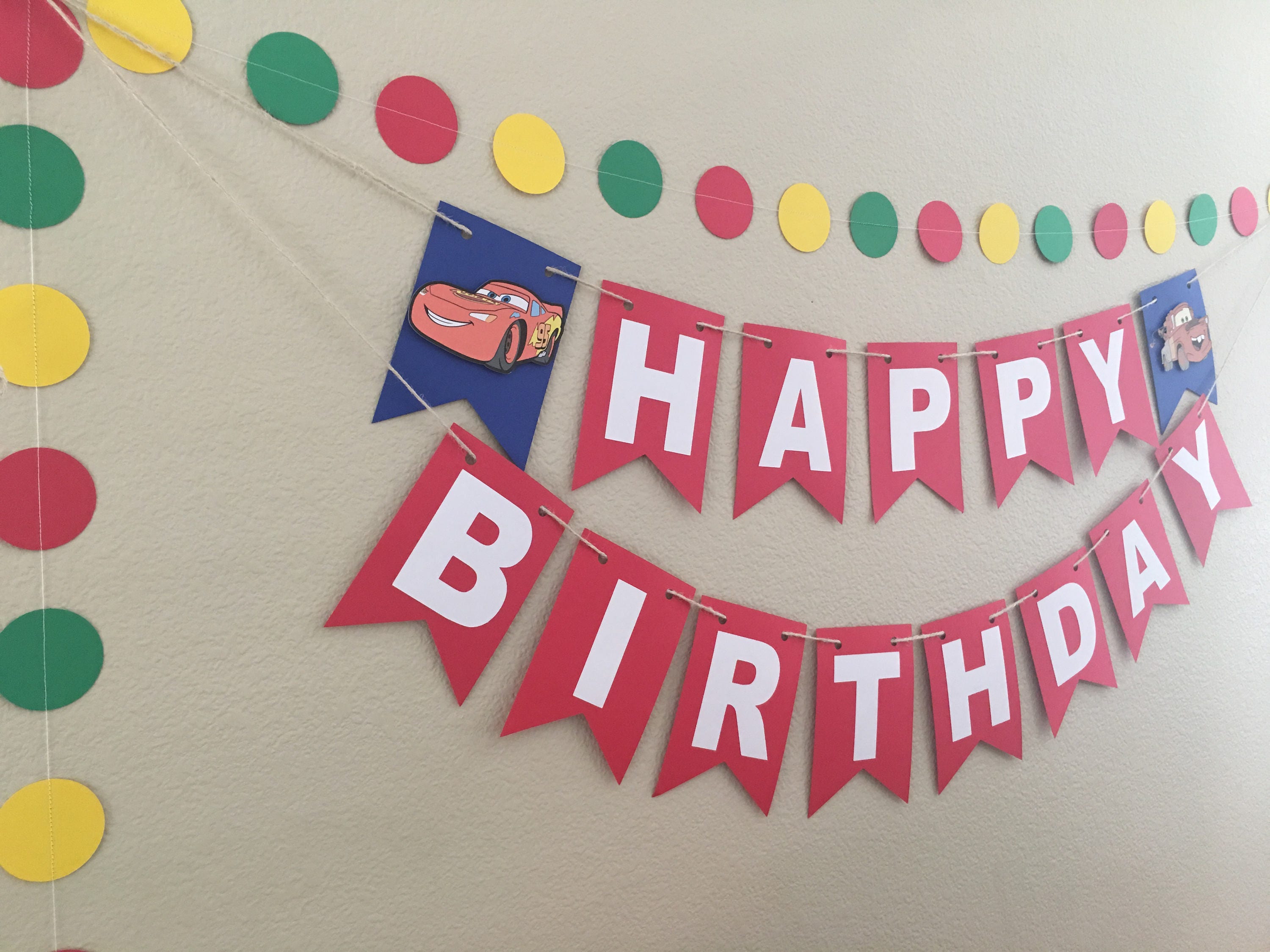 Cars Theme Birthday Banner Birthday Banner Disney Cars Etsy