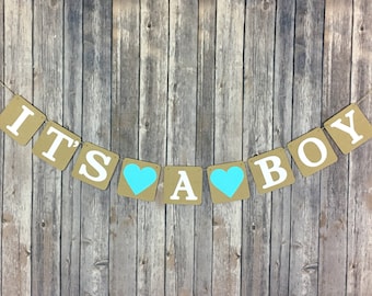 It's A Boy Banner, Gender Reveal, Baby Shower, Boys Banner
