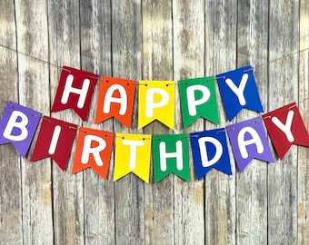 Rainbow Birthday Banner, Rainbow Banner, Birthday Banner