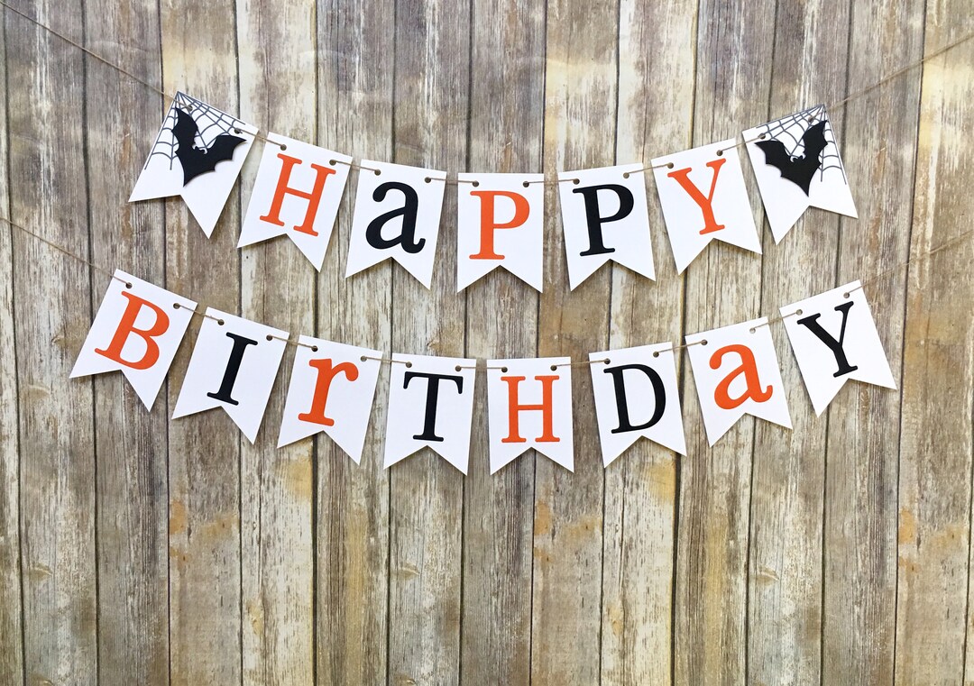 Happy Birthday Halloween Banner, Halloween Banner, First Birthday - Etsy