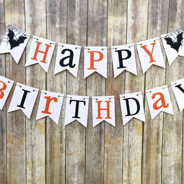 Happy Birthday Halloween Banner, Halloween Banner, First Birthday