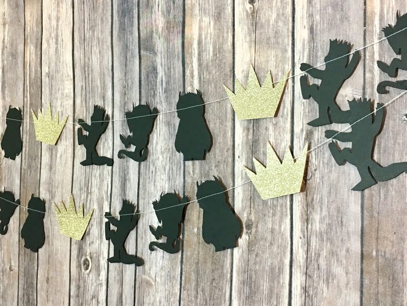 Where the Wild Things Are inspired Garland, Wild One Garland, Birthday Decor, Baby Shower, Photo Prop image 3