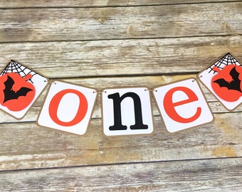 Pumpkin One Banner, Halloween Highchair Banner, Halloween Birthday, First Birthday, Photo Prop