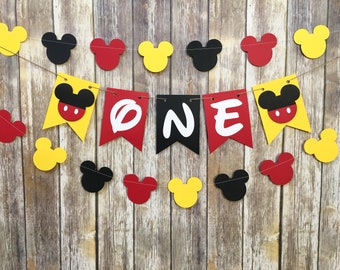 One Mickey Mouse Banner, Mickey Mouse Birthday, First Birthday, Photo Prop