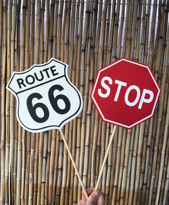 Traffic Sign Centerpieces, Traffic Sign Cake Topper, Cars Theme Party, Birthday Party Decor, Traffic Sign Decor