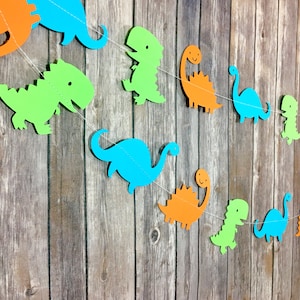 Dinosaurs Garland, Dinosaur Party, First Birthday, Baby Shower, Photo Prop zdjęcie 1