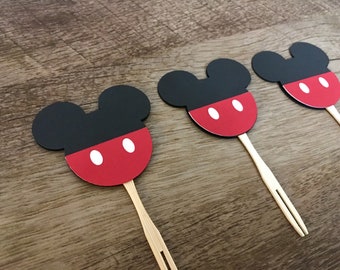 Mickey Mouse Cupcake Topper, Mickey Mouse, Decoración De Cumpleaños, Baby Shower