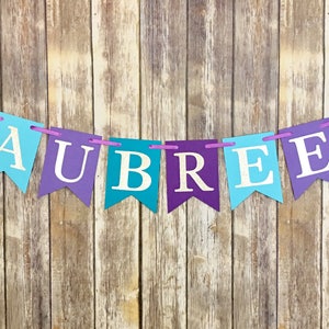 Mermaid Name Banner, Mermaid Birthday, Mermaid Baby Shower, Photo Prop, Party Decor, Under the Sea