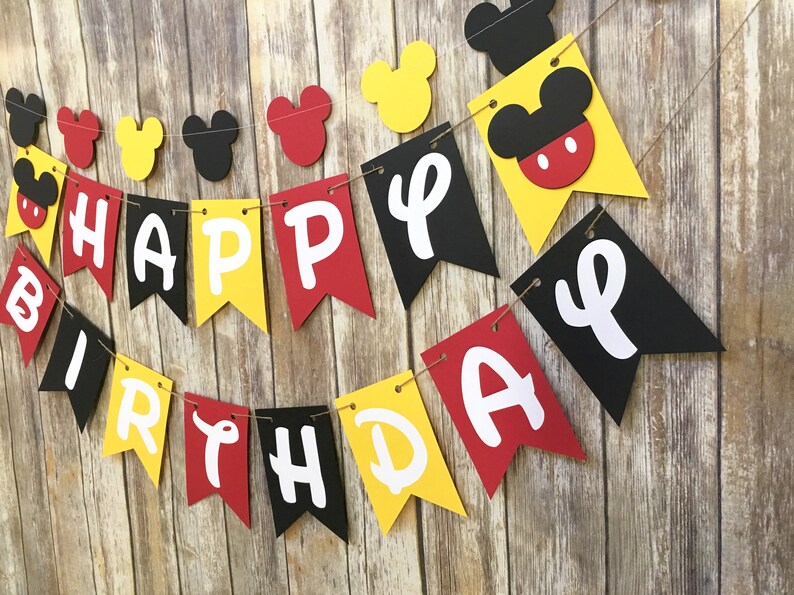 Photo Prop First Birthday Mickey Mouse Birthday Banner Mickey Birthday