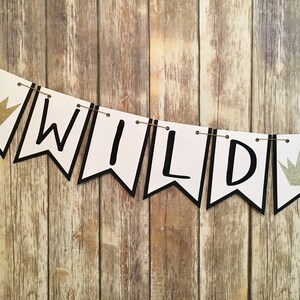 Wild One Banner, Where The Wild Things Are Inspired Banner, One Banner, First Birthday, Photo Prop image 5