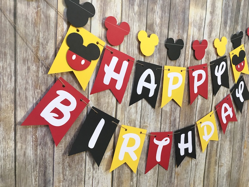 Photo Prop First Birthday Mickey Mouse Birthday Banner Mickey Birthday