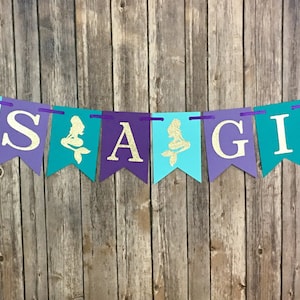 It's A Girl Mermaid Banner, Mermaid Baby Shower, Under the Sea Baby ...