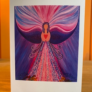 Flower Spirit Angel greeting card, spiritual card, uplifting card