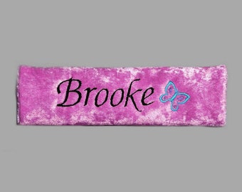 1 x Pink Personalised Embroidered Seat Belt Pad/Cover Scripted Text