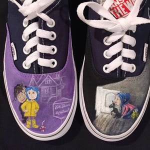 Coraline Custom Vans Toms Converse Hand Painted Custom Shoes Etsy