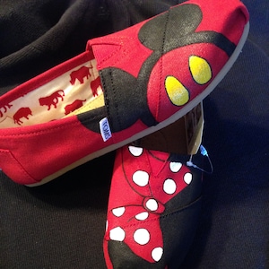 Disney Inspired Mickey and Minnie Ears Custom Shoes, Vans, Toms