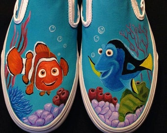 Custom Painted Disney Inspired Finding Nemo Shoes, Vans, Converse - Custom Shoes