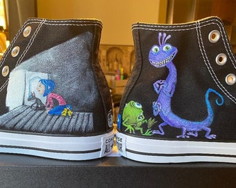 Coraline Shoes, Monster Inc Inspired Custom Shoes, Vans, Toms, Converse