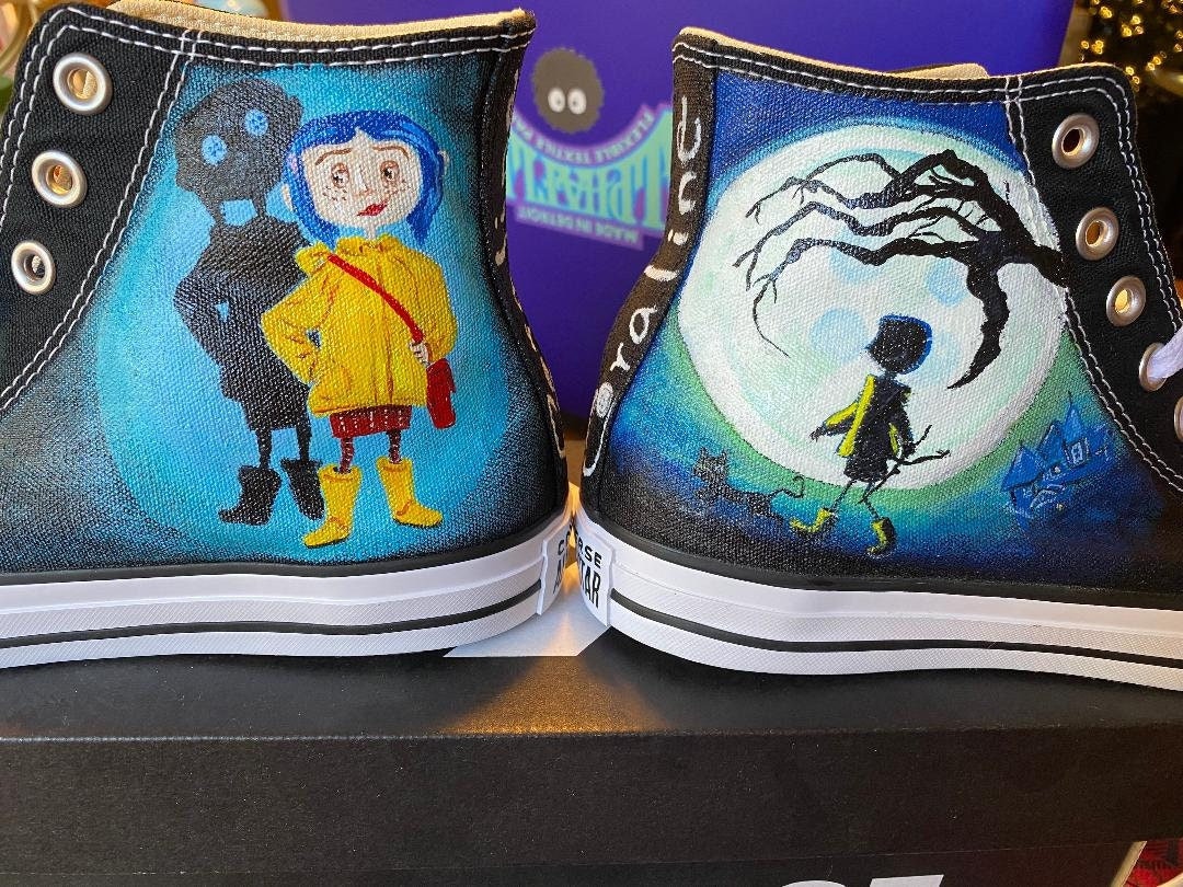 Coraline Shoes, Button Eyes, Custom Vans, Converse Etsy