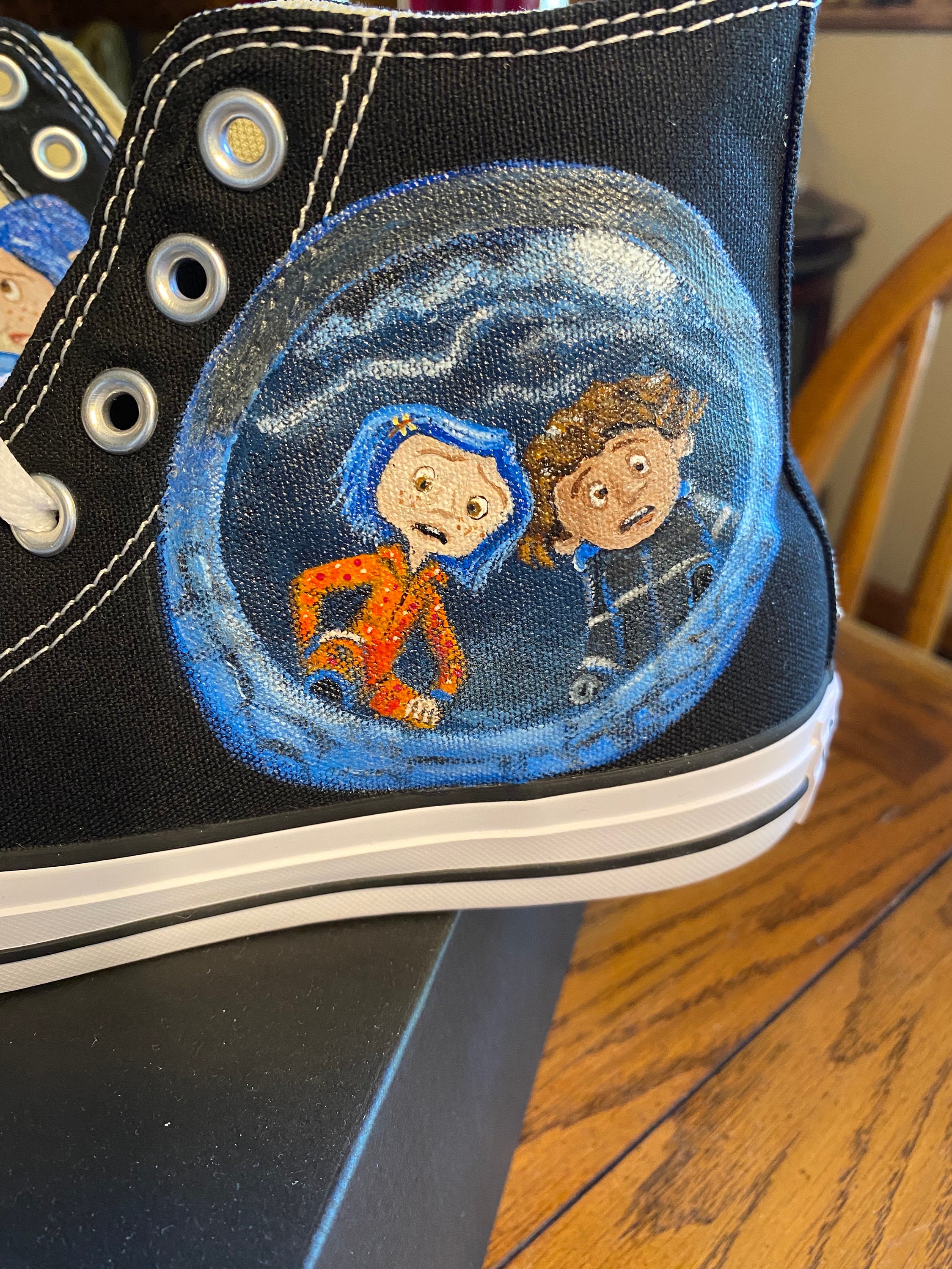 Coraline Shoes, Coraline and Wybie, Custom Vans, Converse Etsy