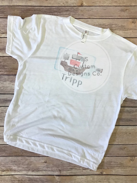 Kids Ship in Bottle. Monogram Shirt. Watercolor. Gift Idea. 