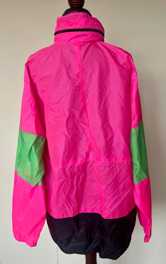 Vintage Hot Pink Windbreaker Jacket Retro 1980's … - image 5