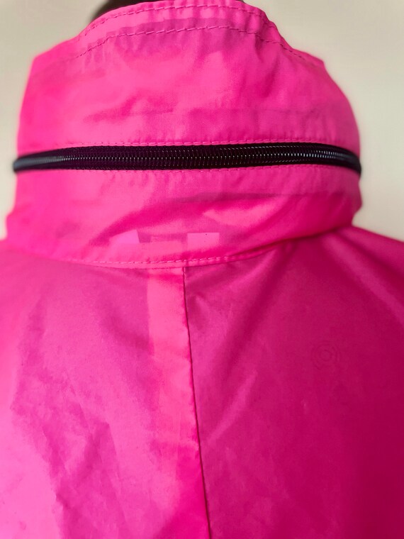 Vintage Hot Pink Windbreaker Jacket Retro 1980's … - image 7