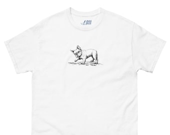 Französische Bulldogge Hund T-Shirt - Vintage Holzschnitt Stil Hunde Shirt - Bestes Geschenk für Hundebesitzer