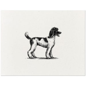 Standard Poodle Dog Art Print - Vintage Woodcut Style Dog Wall Art Screen Print, Home Decor Gift for Dog Lovers
