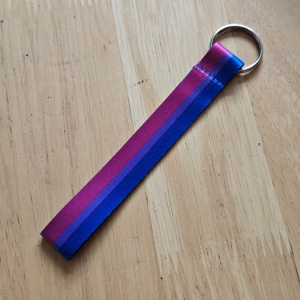 Bisexual Flag Fabric Wrist Strap / Keyring