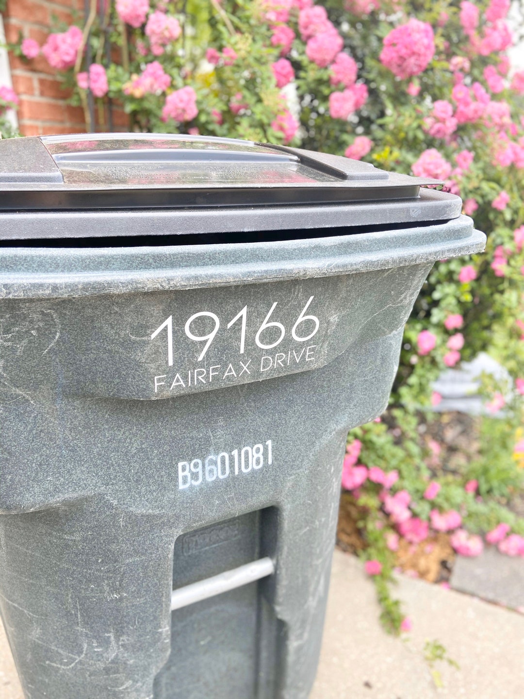 Personalized Garbage Can Address Decal Etsy
