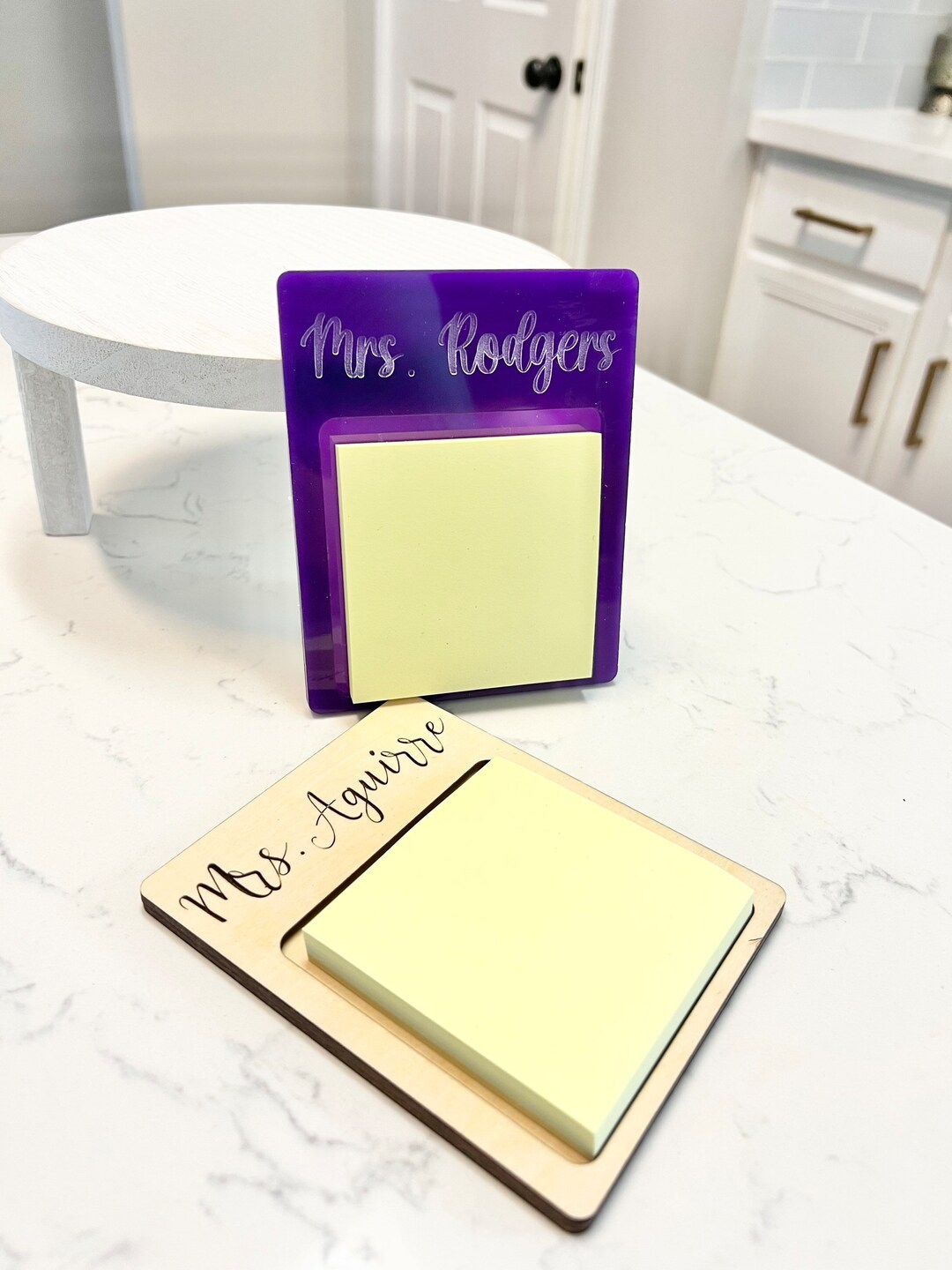Personalized Wood and Acrylic Notepad Holder Teacher Notepad Etsy