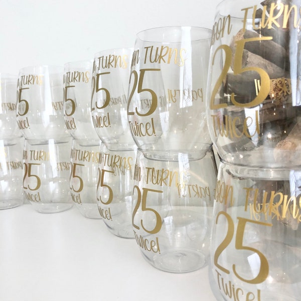 Plastic Stemless Wine Glasses Etsy