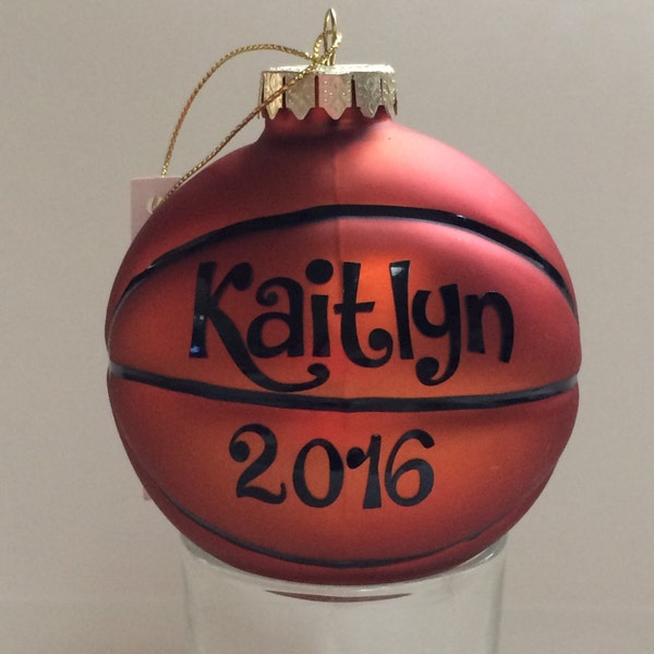 2017 Basketball Ornament, Christmas Tree Ornament, Sports Ornament, Personalized Ornament, Custom Ornament
