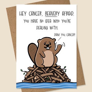 Carte Cancer drôle, carte Cancer calembour, carte Cancer mignon castor, carte Cancer stupide, carte castor, carte Cancer barrage